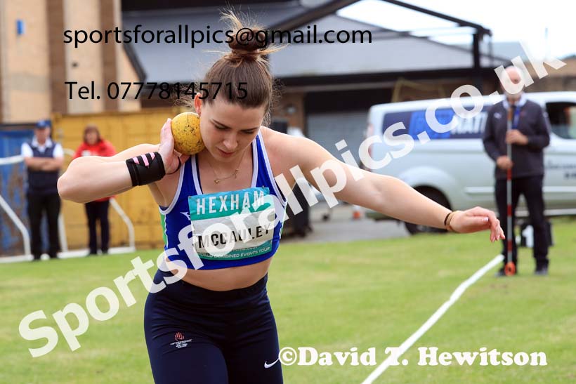 Womens Heptathlon Shot Putt, 2024 EAP International Combined events, Hewcham, Northumberland.  Photo: David T. Hewitson/Sports for All Pics